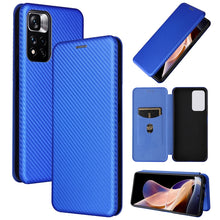 Load image into Gallery viewer, Carbon Fiber Texture Magnetic Horizontal Flip PU Phone Case, For Xiaomi Redmi Note 11 Pro / Note 11 Pro+, For ZTE Blade V30