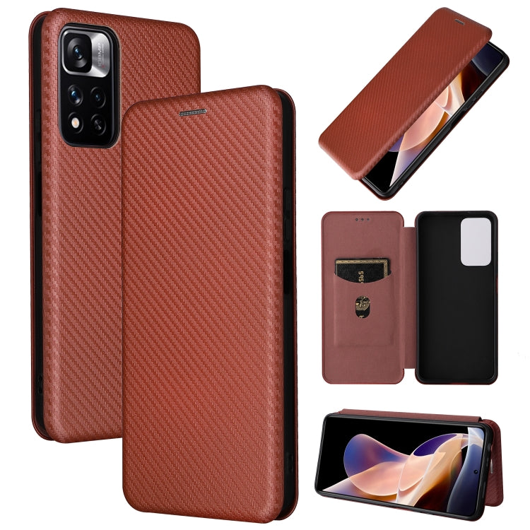 Carbon Fiber Texture Magnetic Horizontal Flip PU Phone Case, For Xiaomi Redmi Note 11 Pro / Note 11 Pro+, For ZTE Blade V30