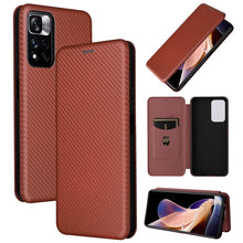 Load image into Gallery viewer, Carbon Fiber Texture Magnetic Horizontal Flip PU Phone Case, For Xiaomi Redmi Note 11 Pro / Note 11 Pro+, For ZTE Blade V30