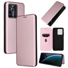 Load image into Gallery viewer, Carbon Fiber Texture Magnetic Horizontal Flip PU Phone Case, For Xiaomi Redmi Note 11 Pro / Note 11 Pro+, For ZTE Blade V30