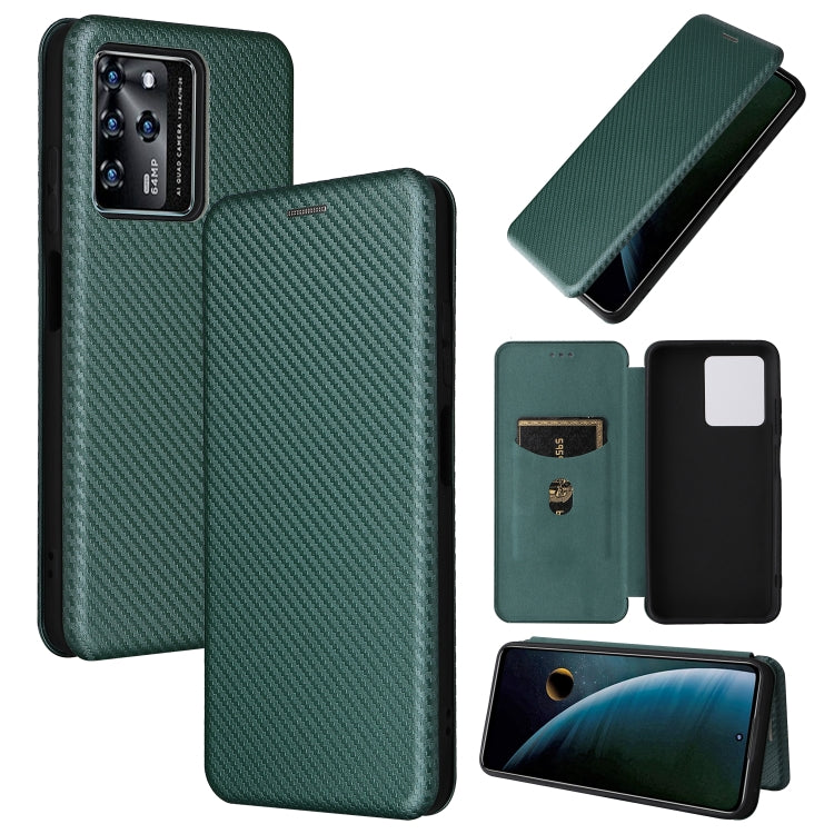 Carbon Fiber Texture Magnetic Horizontal Flip PU Phone Case, For Xiaomi Redmi Note 11 Pro / Note 11 Pro+, For ZTE Blade V30