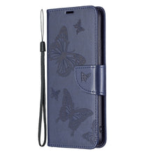 Load image into Gallery viewer, Two Butterflies Embossing Pattern Horizontal Flip Leather Phone Case with Holder &amp; Card Slot &amp; Wallet &amp; Lanyard, For Xiaomi Redmi Note 11 5G, For Samsung Galaxy S22+ 5G, For Samsung Galaxy S22 Ultra 5G, For Samsung Galaxy S22 5G