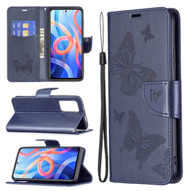 Two Butterflies Embossing Pattern Horizontal Flip Leather Phone Case with Holder & Card Slot & Wallet & Lanyard, For Xiaomi Redmi Note 11 5G, For Samsung Galaxy S22+ 5G, For Samsung Galaxy S22 Ultra 5G, For Samsung Galaxy S22 5G