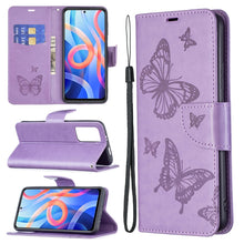 Load image into Gallery viewer, Two Butterflies Embossing Pattern Horizontal Flip Leather Phone Case with Holder &amp; Card Slot &amp; Wallet &amp; Lanyard, For Xiaomi Redmi Note 11 5G, For Samsung Galaxy S22+ 5G, For Samsung Galaxy S22 Ultra 5G, For Samsung Galaxy S22 5G