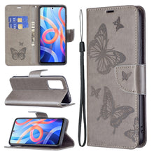 Load image into Gallery viewer, Two Butterflies Embossing Pattern Horizontal Flip Leather Phone Case with Holder &amp; Card Slot &amp; Wallet &amp; Lanyard, For Xiaomi Redmi Note 11 5G, For Samsung Galaxy S22+ 5G, For Samsung Galaxy S22 Ultra 5G, For Samsung Galaxy S22 5G