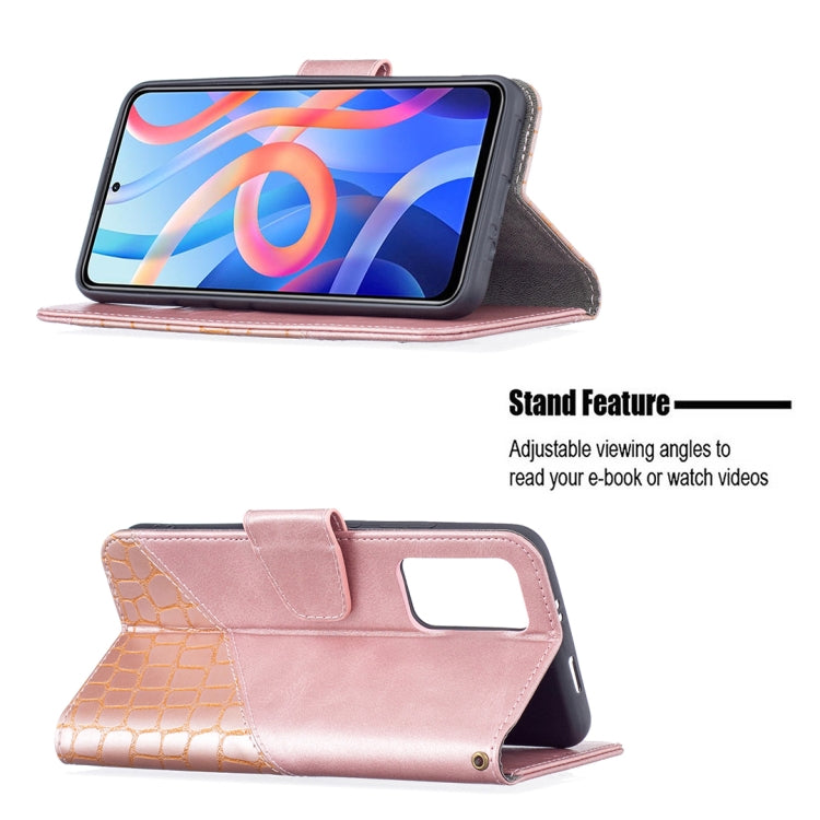 Matching Color Crocodile Texture Horizontal Flip Leather Phone Case with Wallet & Holder & Card Slots, For Xiaomi Redmi Note 11 5G