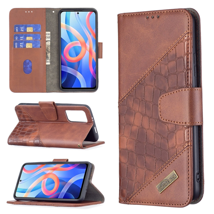 Matching Color Crocodile Texture Horizontal Flip Leather Phone Case with Wallet & Holder & Card Slots, For Xiaomi Redmi Note 11 5G