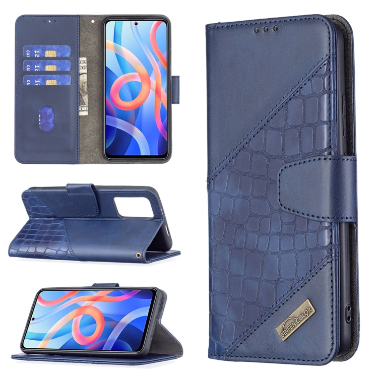 Matching Color Crocodile Texture Horizontal Flip Leather Phone Case with Wallet & Holder & Card Slots, For Xiaomi Redmi Note 11 5G