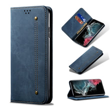 Load image into Gallery viewer, Denim Texture Casual Style Horizontal Flip Leather Case with Holder &amp; Card Slots &amp; Wallet, For Samsung Galaxy S22 5G, For Samsung Galaxy S22+ 5G, For Samsung Galaxy S22 Ultra 5G