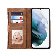 Load image into Gallery viewer, Retro Frosted Horizontal Flip Leather Phone Case with Holder &amp; Card Slot &amp; Wallet &amp; Zipper Pocket &amp; Lanyard, For Samsung Galaxy S22 5G, For Samsung Galaxy S22+ 5G, For Samsung Galaxy S22 Ultra 5G