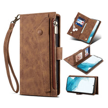 Load image into Gallery viewer, Retro Frosted Horizontal Flip Leather Phone Case with Holder &amp; Card Slot &amp; Wallet &amp; Zipper Pocket &amp; Lanyard, For Samsung Galaxy S22 5G, For Samsung Galaxy S22+ 5G, For Samsung Galaxy S22 Ultra 5G