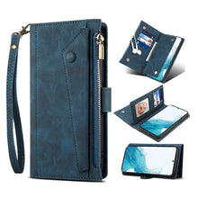 Load image into Gallery viewer, Retro Frosted Horizontal Flip Leather Phone Case with Holder &amp; Card Slot &amp; Wallet &amp; Zipper Pocket &amp; Lanyard, For Samsung Galaxy S22 5G, For Samsung Galaxy S22+ 5G, For Samsung Galaxy S22 Ultra 5G