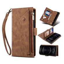 Load image into Gallery viewer, Retro Frosted Horizontal Flip Leather Phone Case with Holder &amp; Card Slot &amp; Wallet &amp; Zipper Pocket &amp; Lanyard, For Samsung Galaxy S22 5G, For Samsung Galaxy S22+ 5G, For Samsung Galaxy S22 Ultra 5G