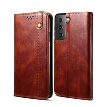 Load image into Gallery viewer, Simple Wax Crazy Horse Texture Horizontal Flip Leather Phone Case with Card Slots &amp; Holder, For Samsung Galaxy S22 5G, For Samsung Galaxy S22+ 5G, For Samsung Galaxy S22 Ultra 5G