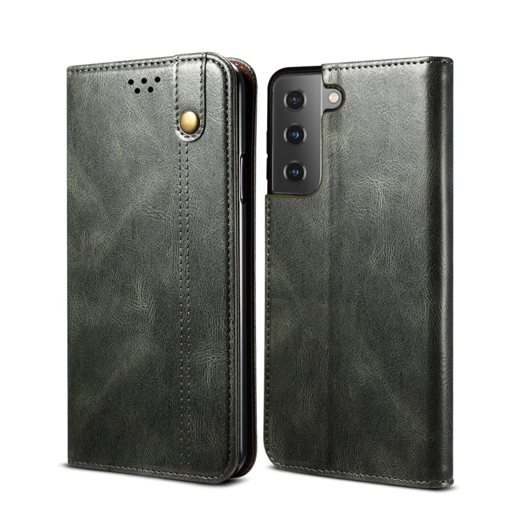 Simple Wax Crazy Horse Texture Horizontal Flip Leather Phone Case with Card Slots & Holder, For Samsung Galaxy S22 5G, For Samsung Galaxy S22+ 5G, For Samsung Galaxy S22 Ultra 5G
