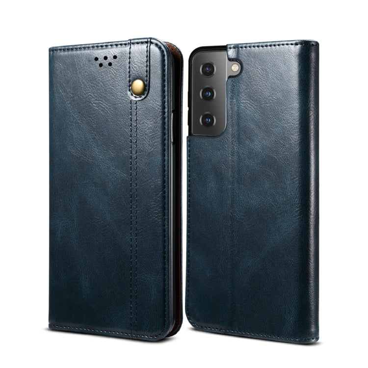 Simple Wax Crazy Horse Texture Horizontal Flip Leather Phone Case with Card Slots & Holder, For Samsung Galaxy S22 5G, For Samsung Galaxy S22+ 5G, For Samsung Galaxy S22 Ultra 5G