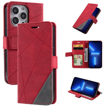 Load image into Gallery viewer, Skin Feel Splicing Horizontal Flip Leather Phone Case, For iPhone 13 Pro Max, For iPhone 13 Pro, For iPhone 13, For iPhone 13 mini