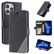 Load image into Gallery viewer, Skin Feel Splicing Horizontal Flip Leather Phone Case, For iPhone 13 Pro Max, For iPhone 13 Pro, For iPhone 13, For iPhone 13 mini