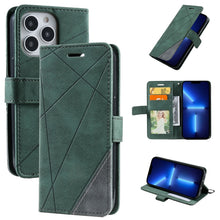 Load image into Gallery viewer, Skin Feel Splicing Horizontal Flip Leather Phone Case, For iPhone 13 Pro Max, For iPhone 13 Pro, For iPhone 13, For iPhone 13 mini