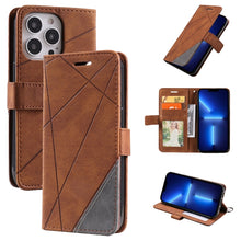 Load image into Gallery viewer, Skin Feel Splicing Horizontal Flip Leather Phone Case, For iPhone 13 Pro Max, For iPhone 13 Pro, For iPhone 13, For iPhone 13 mini