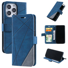Load image into Gallery viewer, Skin Feel Splicing Horizontal Flip Leather Phone Case, For iPhone 13 Pro Max, For iPhone 13 Pro, For iPhone 13, For iPhone 13 mini