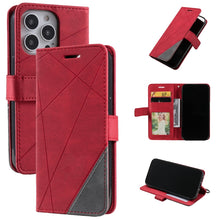 Load image into Gallery viewer, Skin Feel Splicing Horizontal Flip Leather Phone Case, For iPhone 13 Pro Max, For iPhone 13 Pro, For iPhone 13, For iPhone 13 mini