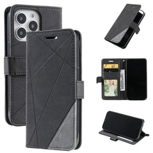 Load image into Gallery viewer, Skin Feel Splicing Horizontal Flip Leather Phone Case, For iPhone 13 Pro Max, For iPhone 13 Pro, For iPhone 13, For iPhone 13 mini