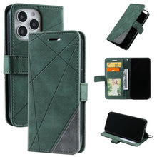 Load image into Gallery viewer, Skin Feel Splicing Horizontal Flip Leather Phone Case, For iPhone 13 Pro Max, For iPhone 13 Pro, For iPhone 13, For iPhone 13 mini