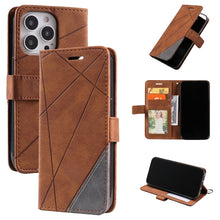Load image into Gallery viewer, Skin Feel Splicing Horizontal Flip Leather Phone Case, For iPhone 13 Pro Max, For iPhone 13 Pro, For iPhone 13, For iPhone 13 mini