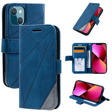 Load image into Gallery viewer, Skin Feel Splicing Horizontal Flip Leather Phone Case, For iPhone 13 Pro Max, For iPhone 13 Pro, For iPhone 13, For iPhone 13 mini