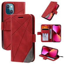 Load image into Gallery viewer, Skin Feel Splicing Horizontal Flip Leather Phone Case, For iPhone 13 Pro Max, For iPhone 13 Pro, For iPhone 13, For iPhone 13 mini