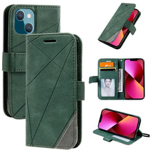 Load image into Gallery viewer, Skin Feel Splicing Horizontal Flip Leather Phone Case, For iPhone 13 Pro Max, For iPhone 13 Pro, For iPhone 13, For iPhone 13 mini