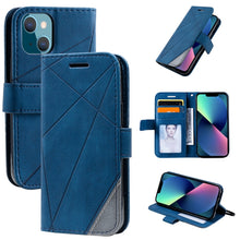 Load image into Gallery viewer, Skin Feel Splicing Horizontal Flip Leather Phone Case, For iPhone 13 Pro Max, For iPhone 13 Pro, For iPhone 13, For iPhone 13 mini