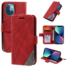 Load image into Gallery viewer, Skin Feel Splicing Horizontal Flip Leather Phone Case, For iPhone 13 Pro Max, For iPhone 13 Pro, For iPhone 13, For iPhone 13 mini