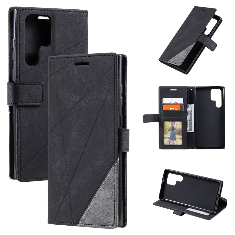 Skin Feel Splicing Horizontal Flip Leather Phone Case, For Samsung Galaxy A03s EU Version, For Samsung Galaxy A13 5G, For Samsung Galaxy S22 5G, For Samsung Galaxy S22+ 5G, For Samsung Galaxy S22 Ultra 5G