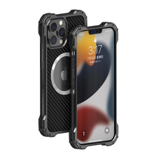 Load image into Gallery viewer, R-JUST RJ51 Hollow Shockproof Metal Protective Phone Case, For iPhone 12 / 12 Pro, For iPhone 12 Pro Max