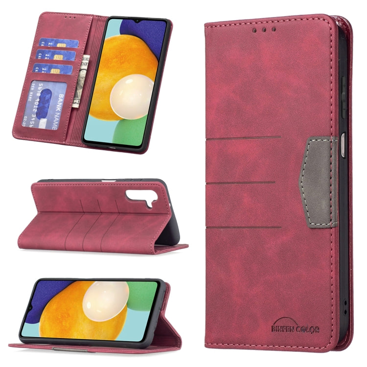 Magnetic Splicing Leather Phone Case, For Samsung Galaxy A02, For Samsung Galaxy A03s 164 Version, For Samsung Galaxy A03s 166 Version, For Samsung Galaxy A11, For Samsung Galaxy A13 5G, For Samsung Galaxy A21s, For Samsung Galaxy A21                  ...