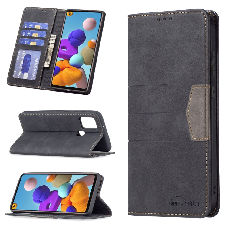 Magnetic Splicing Leather Phone Case, For Samsung Galaxy A02, For Samsung Galaxy A03s 164 Version, For Samsung Galaxy A03s 166 Version, For Samsung Galaxy A11, For Samsung Galaxy A13 5G, For Samsung Galaxy A21s, For Samsung Galaxy A21                  ...