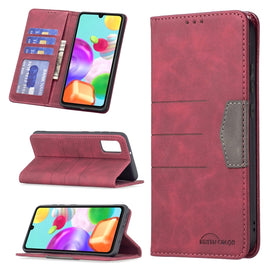 Magnetic Splicing Leather Phone Case, For Samsung Galaxy A41, For Samsung Galaxy A42 5G, For Samsung Galaxy A51, For Samsung Galaxy A52, For Samsung Galaxy A71, For Samsung Galaxy A72, For Samsung Galaxy M32, For Samsung Galaxy M52 5G                  ...