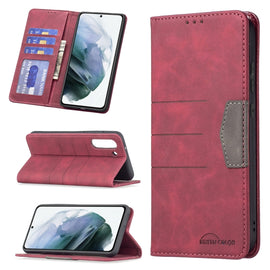 Magnetic Splicing Leather Phone Case, For Samsung Galaxy S21 FE 5G, For Samsung Galaxy S21 5G, For Samsung Galaxy S21+ 5G, For Samsung Galaxy S21 Ultra 5G, For Samsung Galaxy S22+ 5G, For Samsung Galaxy S22 Ultra 5G, For Samsung Galaxy S22 5G
