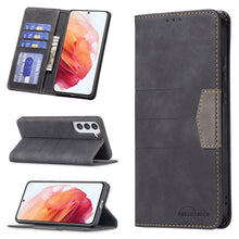 Load image into Gallery viewer, Magnetic Splicing Leather Phone Case, For Samsung Galaxy S21 FE 5G, For Samsung Galaxy S21 5G, For Samsung Galaxy S21+ 5G, For Samsung Galaxy S21 Ultra 5G, For Samsung Galaxy S22+ 5G, For Samsung Galaxy S22 Ultra 5G, For Samsung Galaxy S22 5G