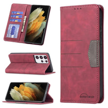 Load image into Gallery viewer, Magnetic Splicing Leather Phone Case, For Samsung Galaxy S21 FE 5G, For Samsung Galaxy S21 5G, For Samsung Galaxy S21+ 5G, For Samsung Galaxy S21 Ultra 5G, For Samsung Galaxy S22+ 5G, For Samsung Galaxy S22 Ultra 5G, For Samsung Galaxy S22 5G