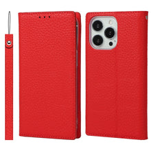 Load image into Gallery viewer, Litchi Texture Leather Phone Case With Lanyard &amp; Holder &amp; Card Slots &amp; Wallet, For iPhone 13, For iPhone 13 mini, For iPhone 13 Pro, For iPhone 13 Pro Max