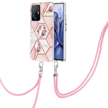 Load image into Gallery viewer, Electroplating Splicing Marble Flower TPU Phone Case with Lanyard, For Xiaomi Mi 11T / Mi 11T Pro, For Xiaomi Redmi 10, For Samsung Galaxy A13 5G