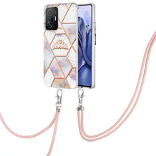 Load image into Gallery viewer, Electroplating Splicing Marble Flower TPU Phone Case with Lanyard, For Xiaomi Mi 11T / Mi 11T Pro, For Xiaomi Redmi 10, For Samsung Galaxy A13 5G