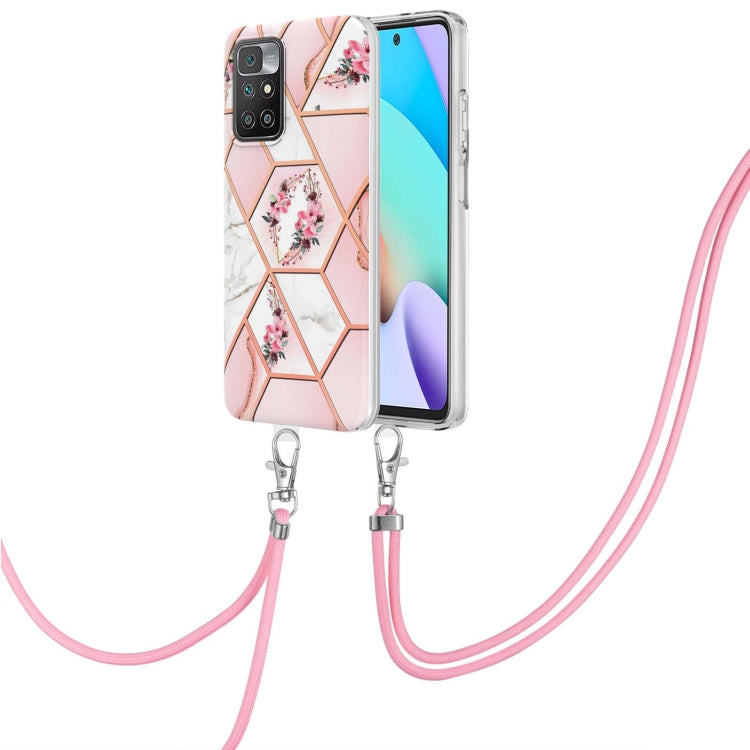 Electroplating Splicing Marble Flower TPU Phone Case with Lanyard, For Xiaomi Mi 11T / Mi 11T Pro, For Xiaomi Redmi 10, For Samsung Galaxy A13 5G