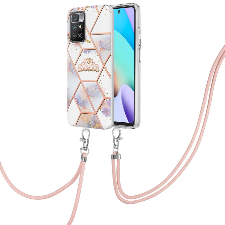 Electroplating Splicing Marble Flower TPU Phone Case with Lanyard, For Xiaomi Mi 11T / Mi 11T Pro, For Xiaomi Redmi 10, For Samsung Galaxy A13 5G