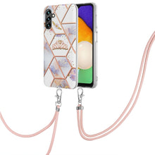Load image into Gallery viewer, Electroplating Splicing Marble Flower TPU Phone Case with Lanyard, For Xiaomi Mi 11T / Mi 11T Pro, For Xiaomi Redmi 10, For Samsung Galaxy A13 5G