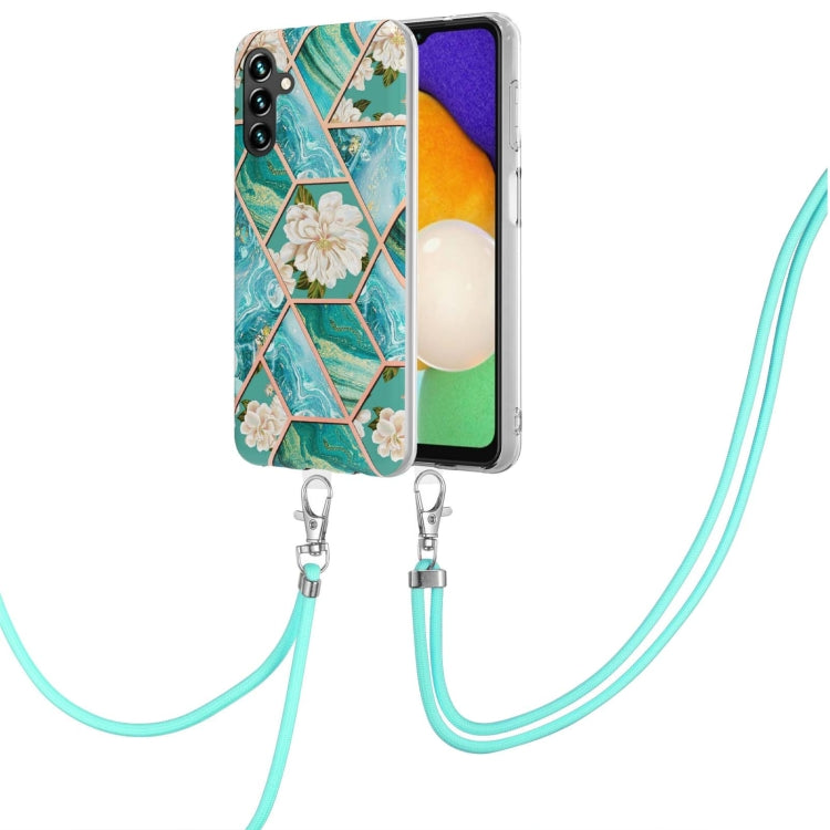 Electroplating Splicing Marble Flower TPU Phone Case with Lanyard, For Xiaomi Mi 11T / Mi 11T Pro, For Xiaomi Redmi 10, For Samsung Galaxy A13 5G