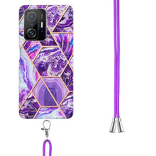 Load image into Gallery viewer, Electroplating Splicing Marble TPU Phone Case with Lanyard, For Xiaomi Mi 11T / Mi 11T Pro, For Xiaomi Redmi 10, For Samsung Galaxy A13 5G